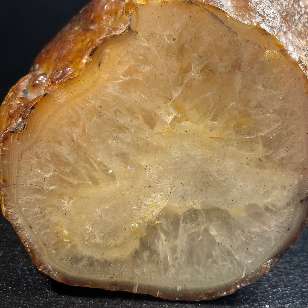 Lake Superior Agate Polished Face Nodule Amber Quartz Crystal Specimen RH-0001